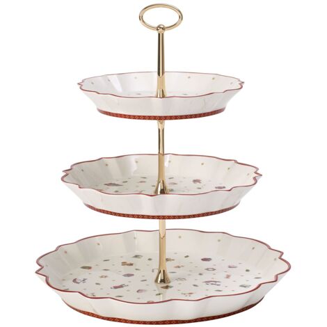Villeroy & Boch Toy's Delight Alzata, Porcellana, Bianco/Multicolore, 33x0.1x0.1 cm
