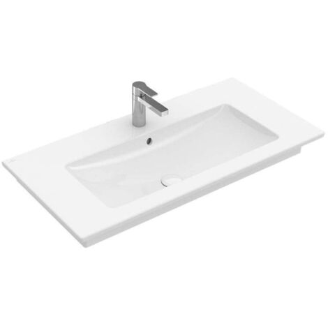 Villeroy & Boch Venticello - Lavabo de mueble 100x50 cm, con rebosadero, orificio para el grifo, CeramicPlus, blanco alpino 4104ALR1