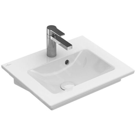 Villeroy & Boch Venticello - Lave-mains 50x42 cm, avec trop-plein, avec 1 trou de robinetterie, CeramicPlus, blanc alpin 412450R1