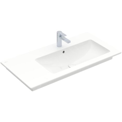 Villeroy & Boch Venticello - Meuble lavabo 1000x500 mm, avec trop-plein, trou de robinetterie, CeramicPlus, blanc alpin 4134R1R1