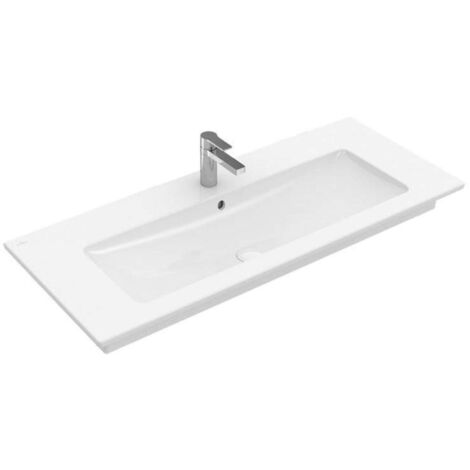 Villeroy & Boch Venticello - Möbelwaschtisch 80x50 cm, mit Überlauf, mit Hahnloch, CeramicPlus,  Alpinweiß 41048LR1