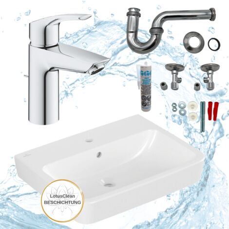 Villeroy Boch Waschbecken O.novo 60 cm Komplettset Standard Siphon