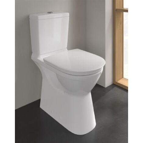 Villeroy & Boch – WC sur pied sans bride DirectFlush en céramique Duroplast – Sortie horizontale – Abattant à descente progressive – Dimensions 710x360mm