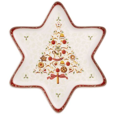 Villeroy & Boch Winter Bakery Delight Coppa a Stella Grande, Porcellana, Bianco/Rosso (Motivi Natalizi)