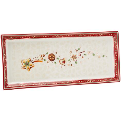 Villeroy & Boch Winter Bakery Delight Piatto Dolci, Porcellana, Rosso, 39 x 17 x 5 cm