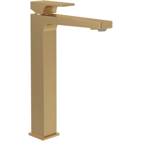 VILLEROY ET BOCH Architectura Mezclador de lavabo sobreelevado cuadrado con vaciador Push Open Oro Cepillado