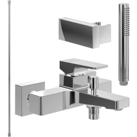 VILLEROY ET BOCH Architectura Square pack mezclador de bañera mecánico cromado con set