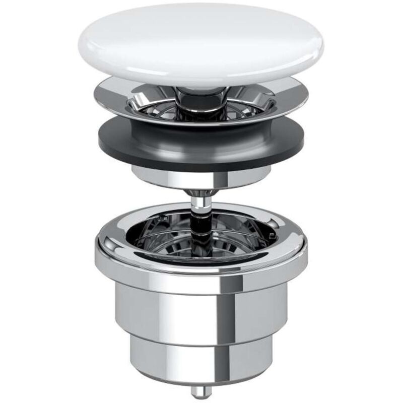 Villeroy und Boch valve 68080001 non obturable, chromé, valve Céramique blanc