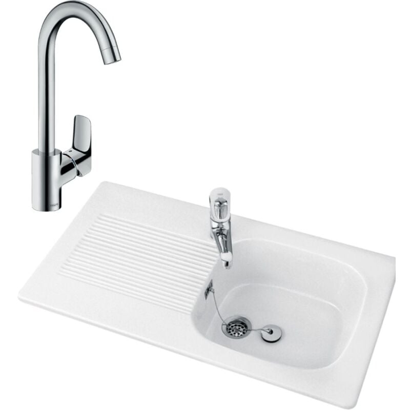 Villeroy&boch - villeroy et boch Evier 1 bac Tudor avec Mitigeur cuisine bec haut Logis