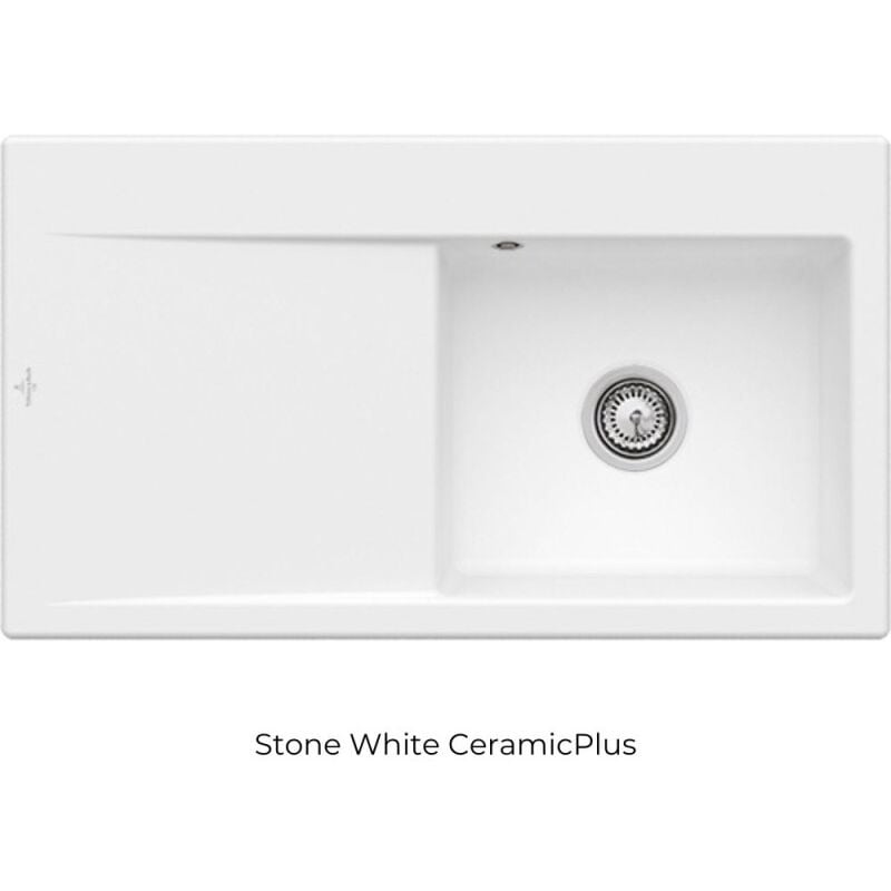 Villeroy&boch - Evier cuve à droite avec vidage villeroy et boch Subway 50, stone white ceramic plus