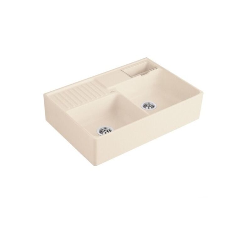 Villeroy&boch - Evier cuisine villeroy et boch Tradition Ivory CeramicPlus avec vidage automatique