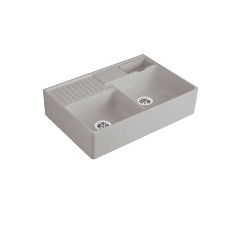 Villeroy&boch - Evier cuisine villeroy et boch Tradition Fossile CeramicPlus avec vidage automatique