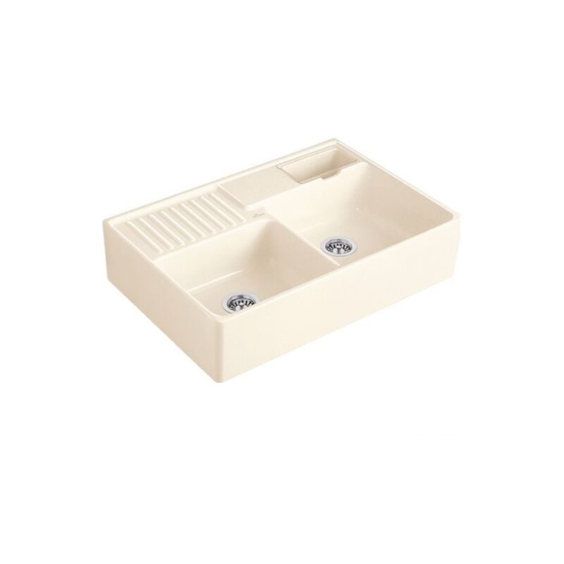 Villeroy&boch - Evier cuisine villeroy et boch Tradition Creme CeramicPlus avec vidage automatique