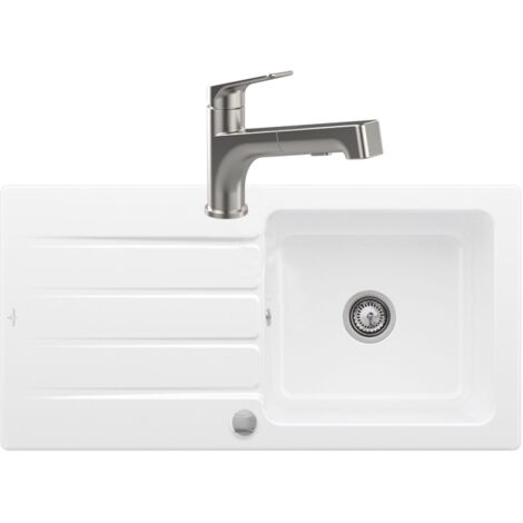 VILLEROY ET BOCH Fregadero Architectura 60 + grifo de cocina Junis Shower