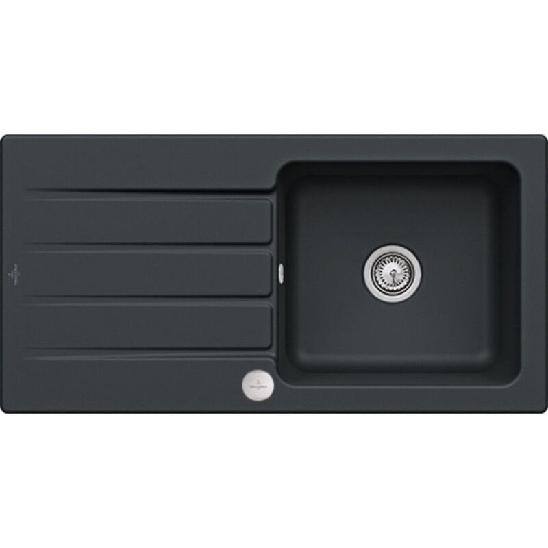 Villeroy&boch - Evier 1 bac villeroy et boch Architectura 60 Pure Black avec vidage automatique