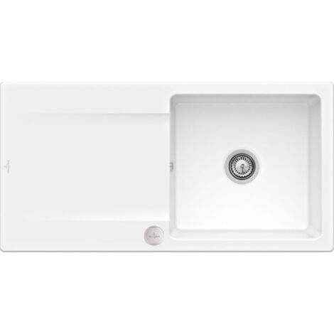 VILLEROY ET BOCH Siluet 60 Snow White CeramicPlus fregadero con vaciador automático