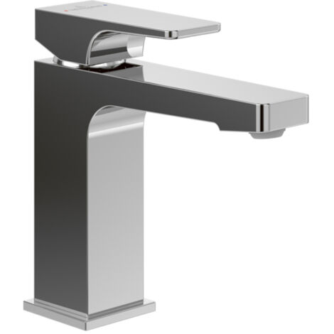 Villeroy und Boch Architectura Square Waschtischarmatur TVW12500100061 mit Zugstangen-Ablaufgarnitur, chrom