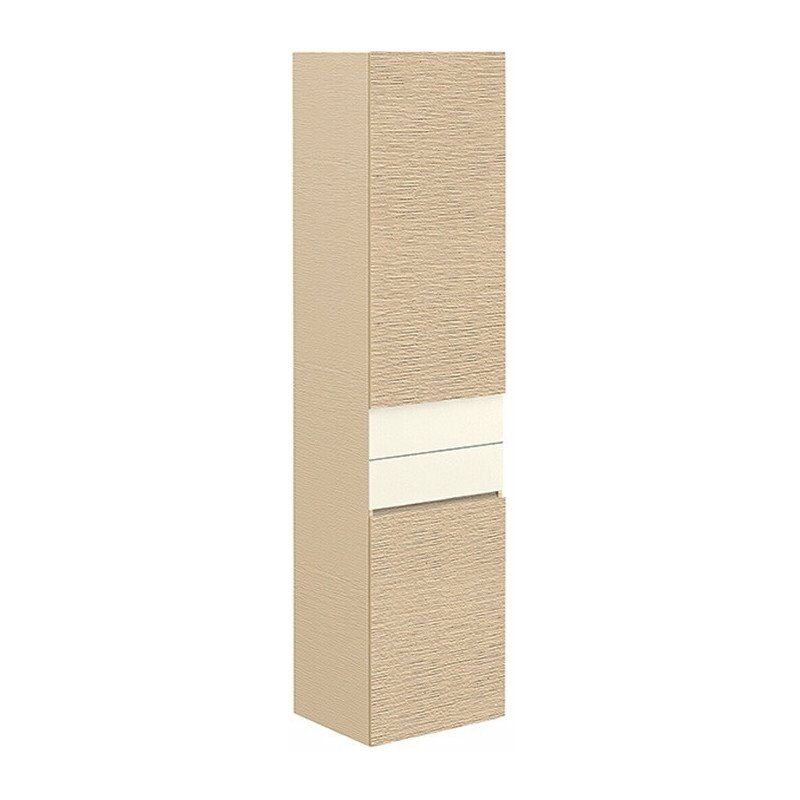 

Memento, Muebles de baño, 400 x 1640 x 350 mm, modelo suspendido, En madera de roble brillante / vidrio crema