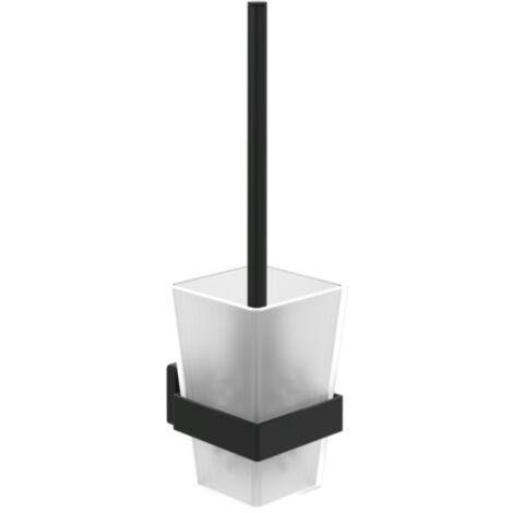 Villeroy und Boch Elements Striking ensemble de brosse de toilette TVA152017000K5 94x340x118mm, verre dépoli, avec brosse WC , noir mat