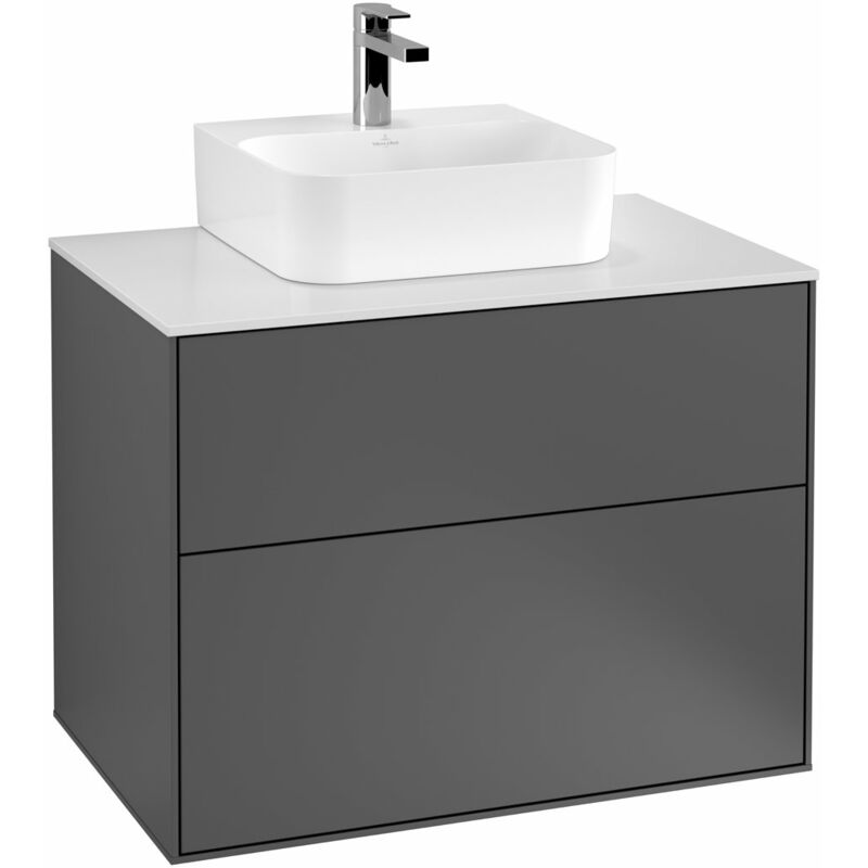 

Villeroy Und Boch Ag - Villeroy und Boch Finion Módulo de lavabo F08100, 800x603x501mm, placa de cubierta Blanco Mate, color: Gris claro mate