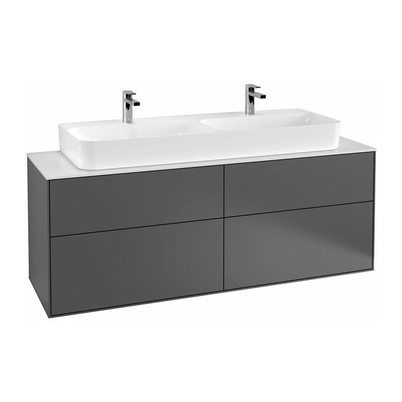 

Villeroy&boch - Finion, Mueble de baño, 1600 x 603 x 501 mm, Angular, modelo suspendido, En madera, lavabo en el medio, Lacado Sun Matt