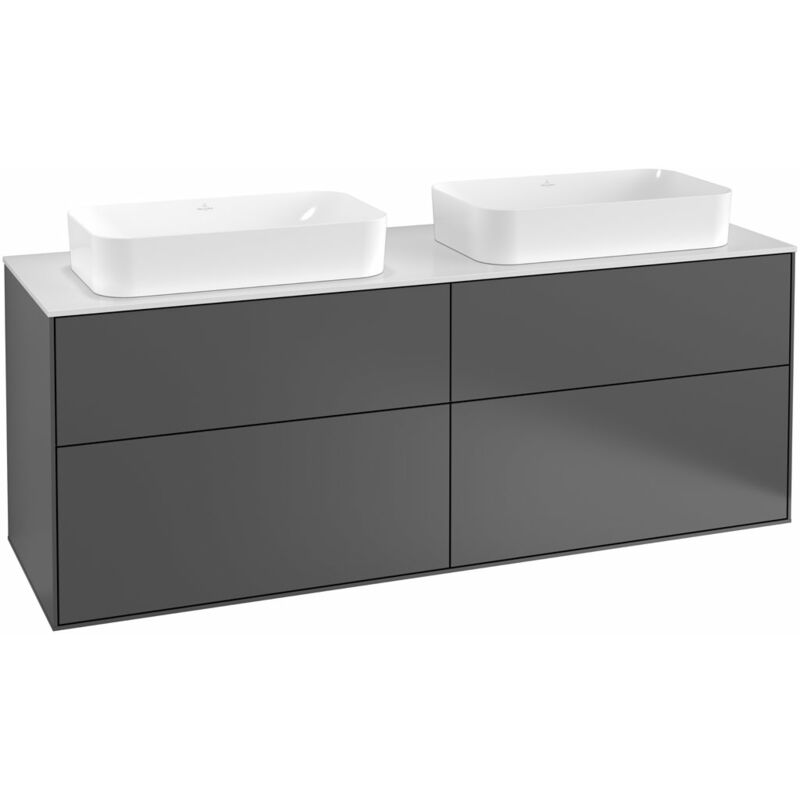 

Villeroy Und Boch Ag - Villeroy und Boch Finion Módulo de lavabo F31200, 1600x603x501mm, placa de cubierta Negro Mate, color: Chapa de Nogal