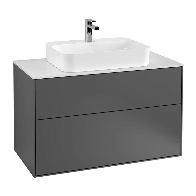 

Villeroy&boch - Finion, Mueble de baño, 1000 x 603 x 501 mm, Angular, modelo suspendido, En madera, lavabo en el medio, Lacado Sun Matt