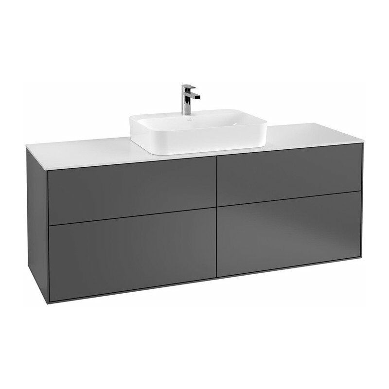 

Villeroy&boch - Finion, Mueble de baño, 1600 x 603 x 501 mm, Angular, modelo suspendido, En madera, lavabo en el medio, Lacado cedro mate