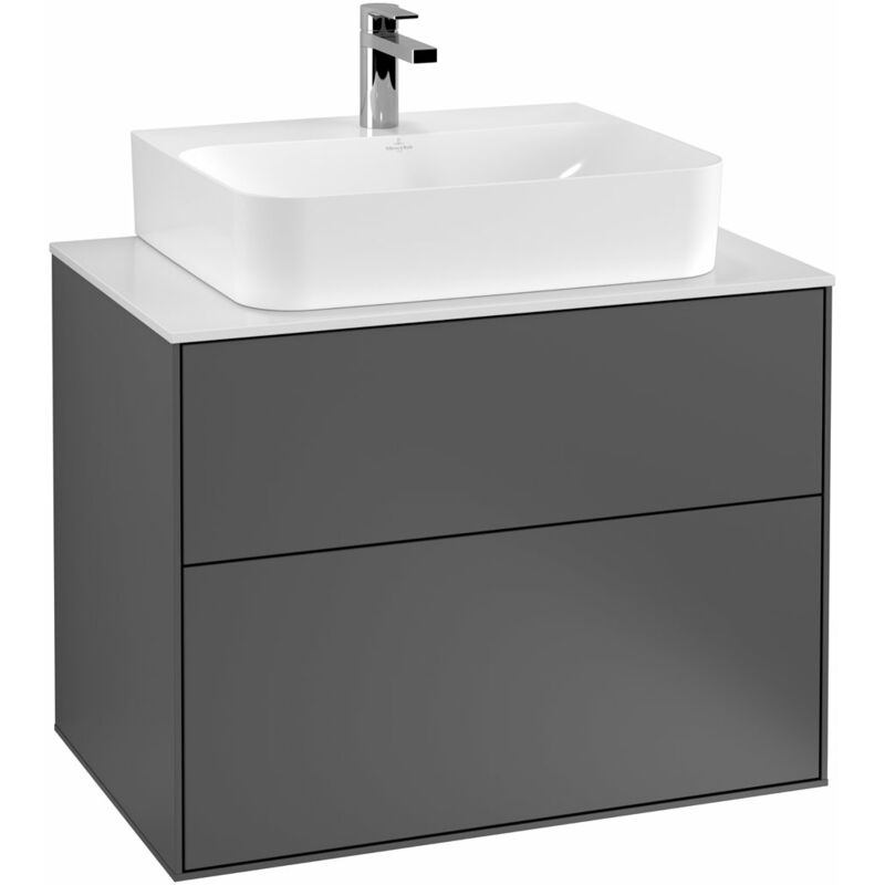 

Villeroy Und Boch Ag - Villeroy und Boch Finion Unidad de lavabo G09200, 800x603x501mm, con iluminación LED, placa de cubierta Negro Mate, color: