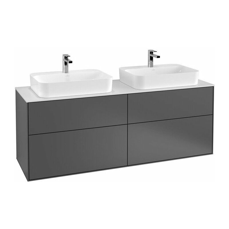 

Villeroy&boch - Finion, Mueble de baño, 1600 x 603 x 501 mm, Angular, con iluminación de pared, modelo suspendido, En madera, para 2 lavabos,