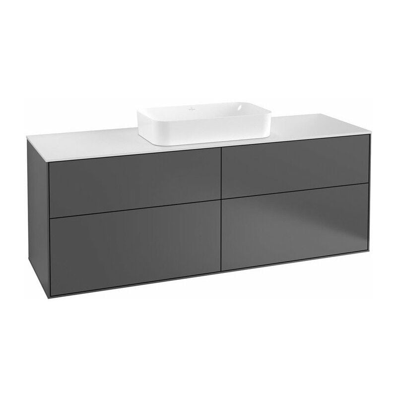

Villeroy&boch - Finion, Mueble de baño, 1600 x 603 x 501 mm, Angular, con aplique, modelo suspendido, En madera, lavabo en el medio, iluminación LED,