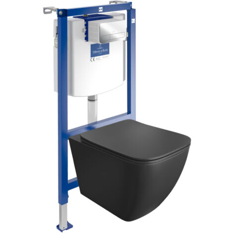 VILLEROY&BOCH WC Set mit Vorwandelement, Wand-WC und Spülknopf