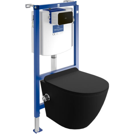 VILLEROY&BOCH WC Set mit Vorwandelement, Wand-WC und Spülknopf