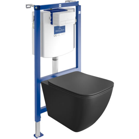 VILLEROY&BOCH WC Set mit Vorwandelement, Wand-WC und Spülknopf