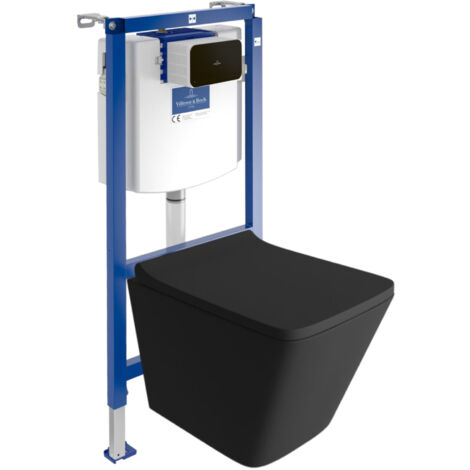VILLEROY&BOCH WC Set mit Vorwandelement, Wand-WC und Spülknopf