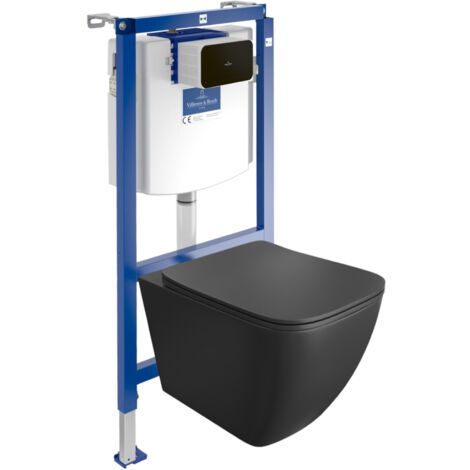 VILLEROY&BOCH WC Set mit Vorwandelement, Wand-WC und Spülknopf