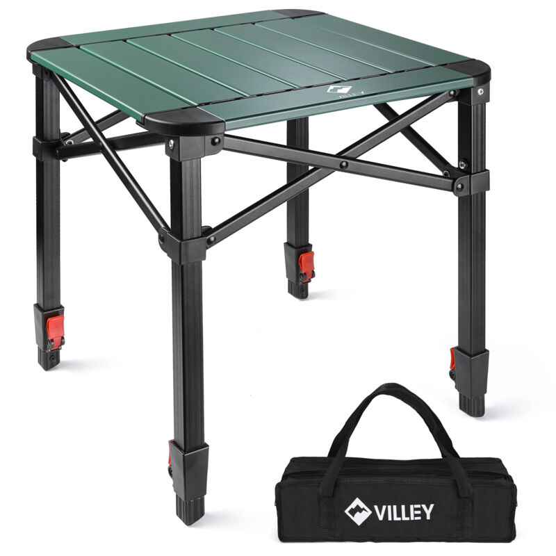 Table de Camping Pliante, Petite Table de Pique-Nique Pliable en Aluminium, Table Extérieure Portable avec Sac de Rangement, Table Pliante à Hauteur