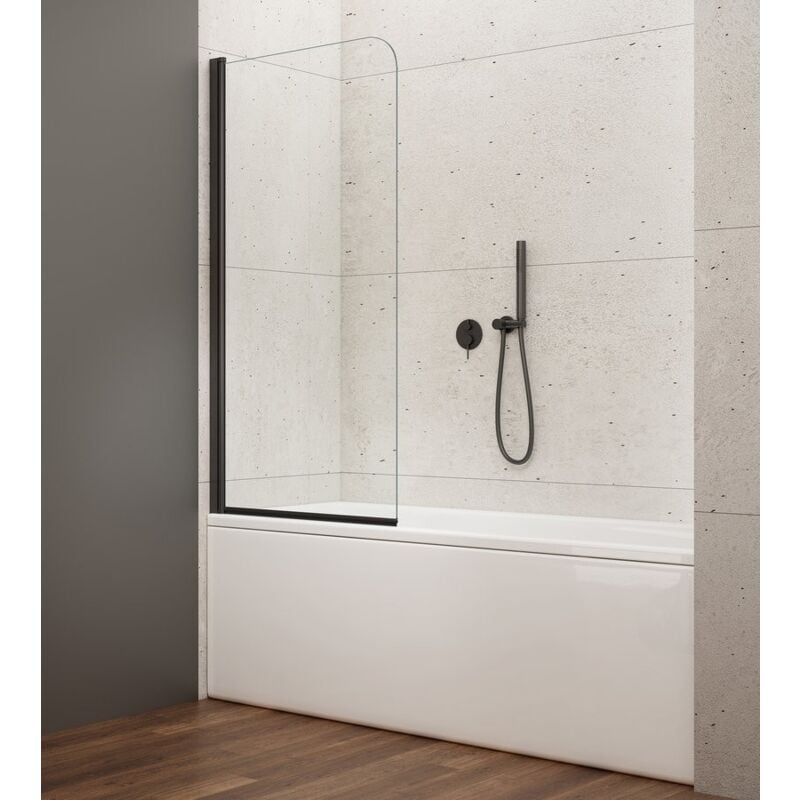 Aqualine - vilma baignoire écran 600mm, verre noir/clair