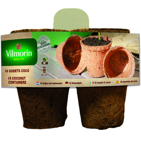 Vilmorin - 16 Godets Coco Ronds 8cm