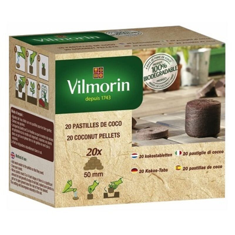 VILMORIN 20 pilules de noix de coco, 50 mm - 