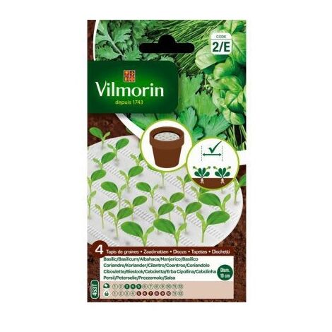 Vilmorin albahaca, coriandolo, cipolla e semi di prezzemolo - 4 dischi biodegradabili