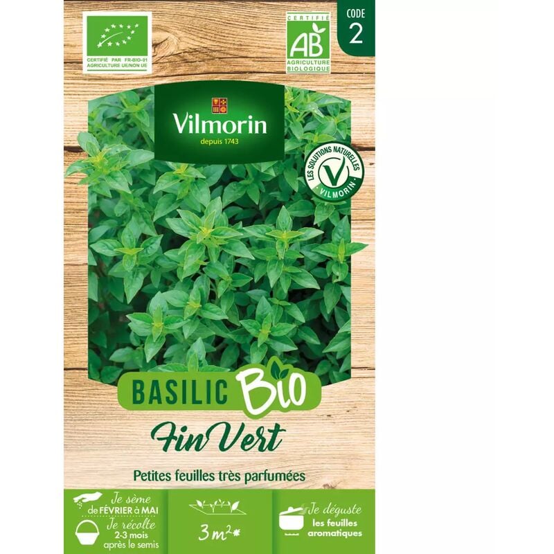 Vilmorin - Sachet graines Basilic Fin vert bio