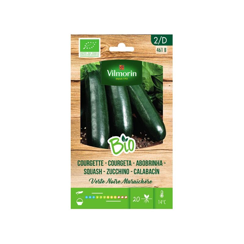 Vilmorin - Garden Bio Graines de courgettes vertes sur 4 gr