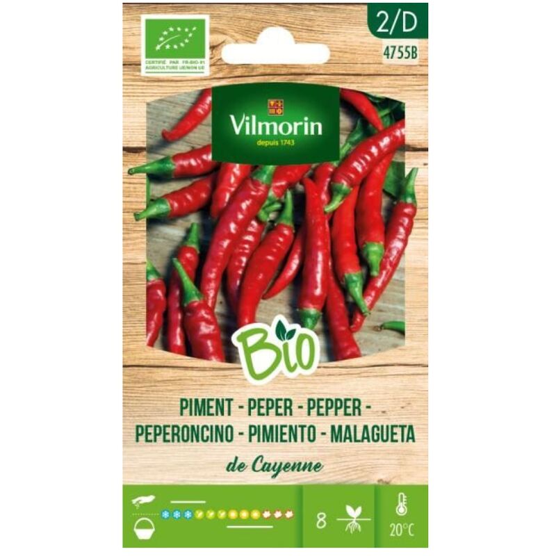 Vilmorin - Garden Bio Seeds of Cayenne Pepper sur 1 gr