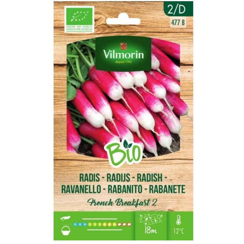 Vilmorin - Garden Bio Seeds of Rabanito National environ 8 gr