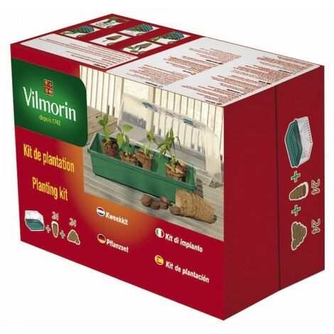 Vilmorin - Kit Serre Rigide + 24 Godets Coco 6cm + 24 Pastilles De Fi