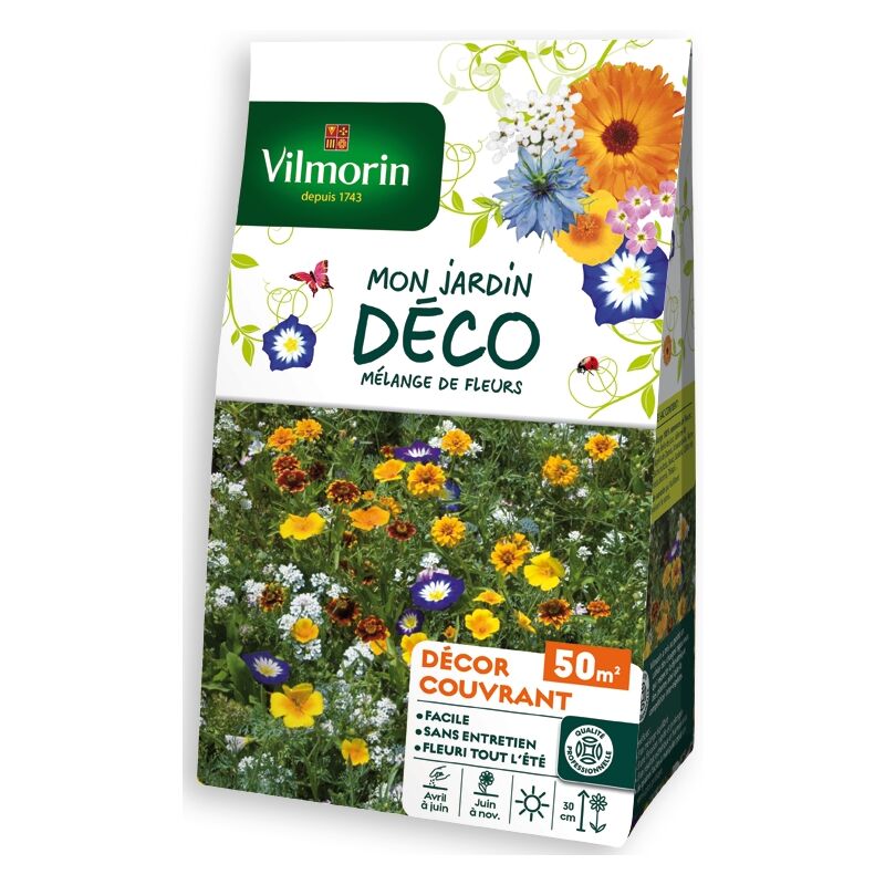 Vilmorin - Sachet graines Mélange de fleurs Couvrant 50m2