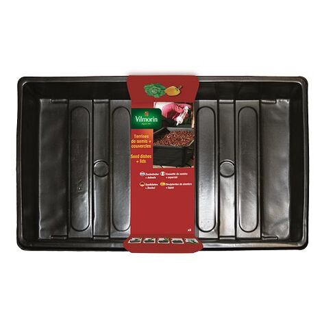 Vilmorin lotto di 2 piatti di semina 38 x 24 x 10 cm + coperture 38 x 24 x 8 cm