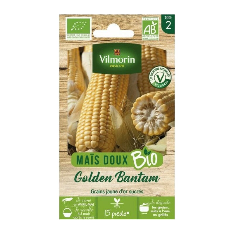 Vilmorin - Sachet de graines bio Maïs doux Golden Bantam
