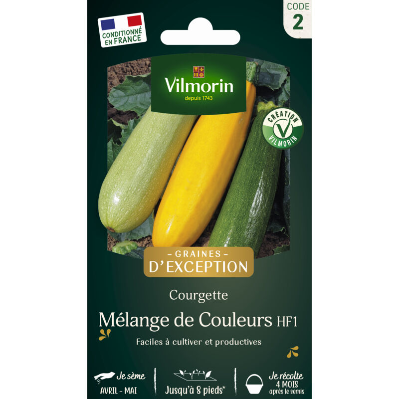 VILMORIN M&eacute;lange graines de Courgette diff&eacute;rentes couleurs